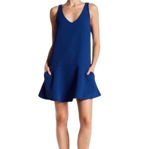 NWT BB Dakota Sleeveless Waffle Knit Dress Size XS Textured V-Neck Indigo Blue